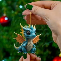 2025 New Christmas Dragon Baby Hanging Ornaments Set 2D 3.14 Inch Acrylic Dragon Figurines Christmas Tree Decorations Cute Cartoon Pendants for Car Home Holiday Vacation Themed Decor and Gifts