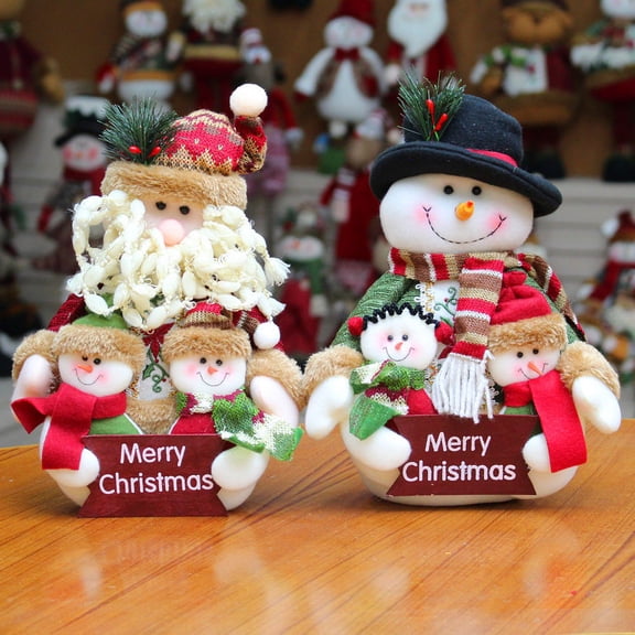 2025 New Christmas Snowman Decor Indoor, 12in Plush Snowman Christmas Decorations Indoor, Stuffed Snow Man Ornaments Winter Decorations for Office Table