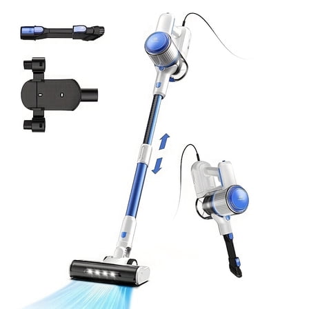 2025 New Corded Stick Vacuum - 26Kpa 600W Powerful Suction, LED Floor Head Lightweight Handheld Vac for Carpet/Hard Floor/Pet Hair, Quick Cleanup