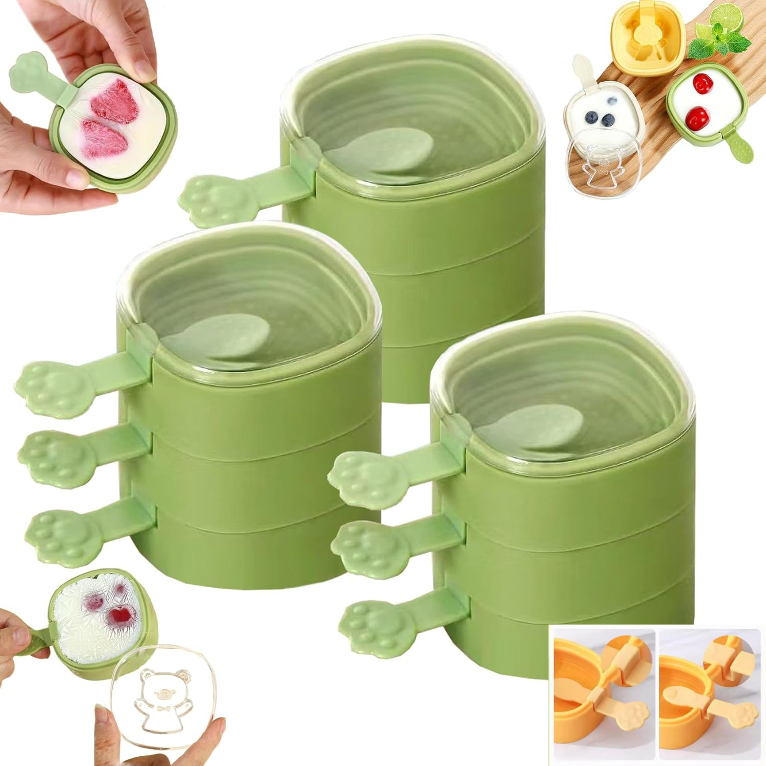 2025 New Creative Multi Layer Ice Cream Molds - Stackable 3 Pieces ...