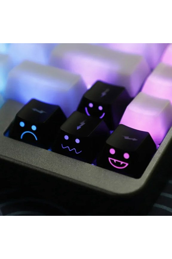 2025 New Cute Emo Keycap Set WASD Arrow Broadside Lighting Key Cap for Mechanical Keyboard Compatible with MX Switch