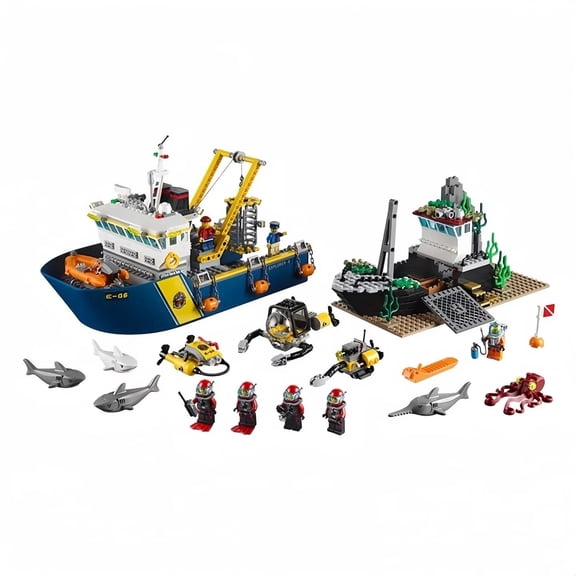 2025 New Deep-Sea Exploration Ship Building Blocks Model 60095 Toys Kids Christmas Birthday Gifts