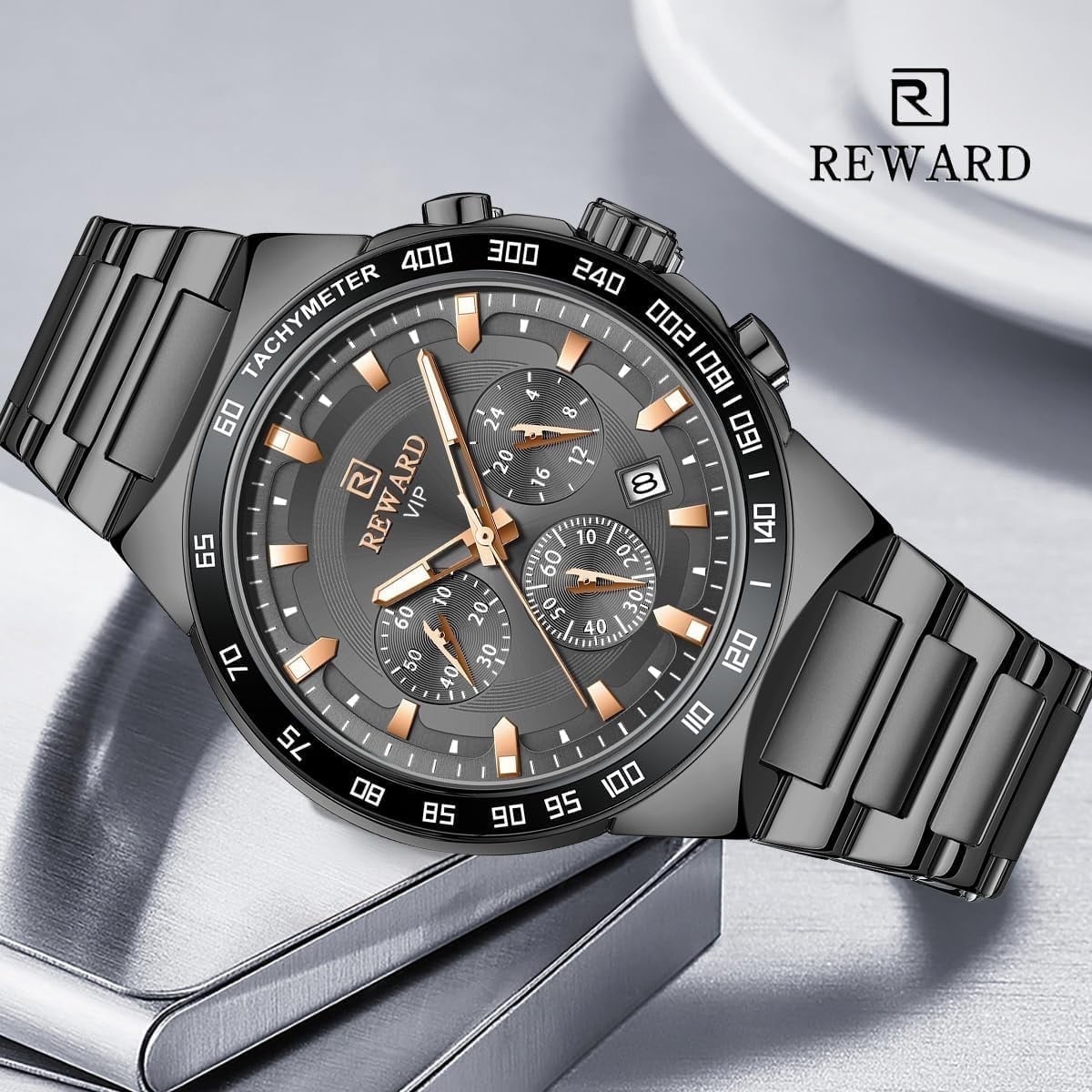 2025 New Design REWARD VIP Business Watches for Men Stainless Quartz Wristwatches Chronograph Luminous Sport Wrist Watch