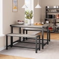 thumbnail image 1 of 2025 New Dining Table Set for 4, 3 Piece Kitchen Table Set, Kitchen Table with 2 Benches, Rectangular Dining Table Set of 4, Kitchen Table Set for Small Space, Apartment, 1 of 8