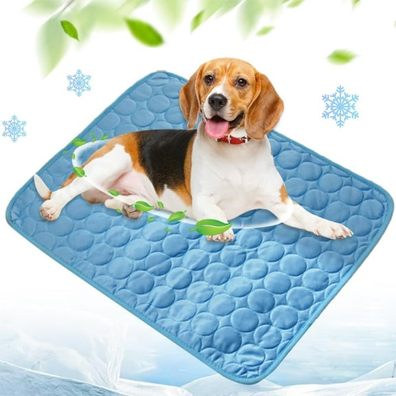 2025 New Dog Cooling Mat, Washable Portable Pet Coolings Pad for Dogs & Cats Sleeping Mat for Home & Outdoor, Keep Cooling for Pets (Blue, 19.7" L * 15.7" W)