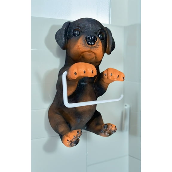 2025 New Dogs Toilet Roll Holder Series,Super Realistic Puppies Eyes On You Tissue Rack,3D Resin Cute Dog Towel Rack,Wall Mouted Toilets Paper Storage Dispenser for Home Bathroom Kitchen,Rottweiler