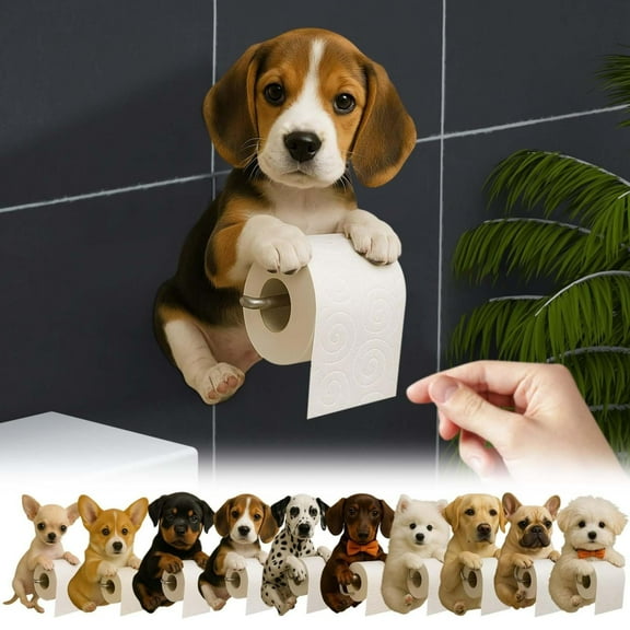 2025 New Dogs Toilet Roll Holder Series,Super Realistic Puppies Eyes On You Tissue Rack,3D Resin Cute Dog Towel Rack,Wall Mouted Toilets Paper Storage Dispenser for Home Bathroom Kitchen,Beagle
