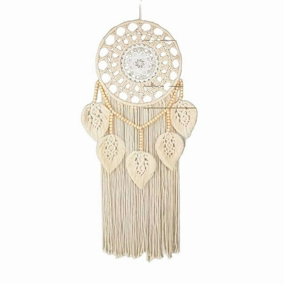 New Dream Catchers, Boho Dream Catchers Wall Decor, Macrame Dream Catcher with 5 Woven Leaves Wood Beads Tassels for Bedroom Decor,Fall Decor,Room Decor,Christmas Decorations,Home Decor
