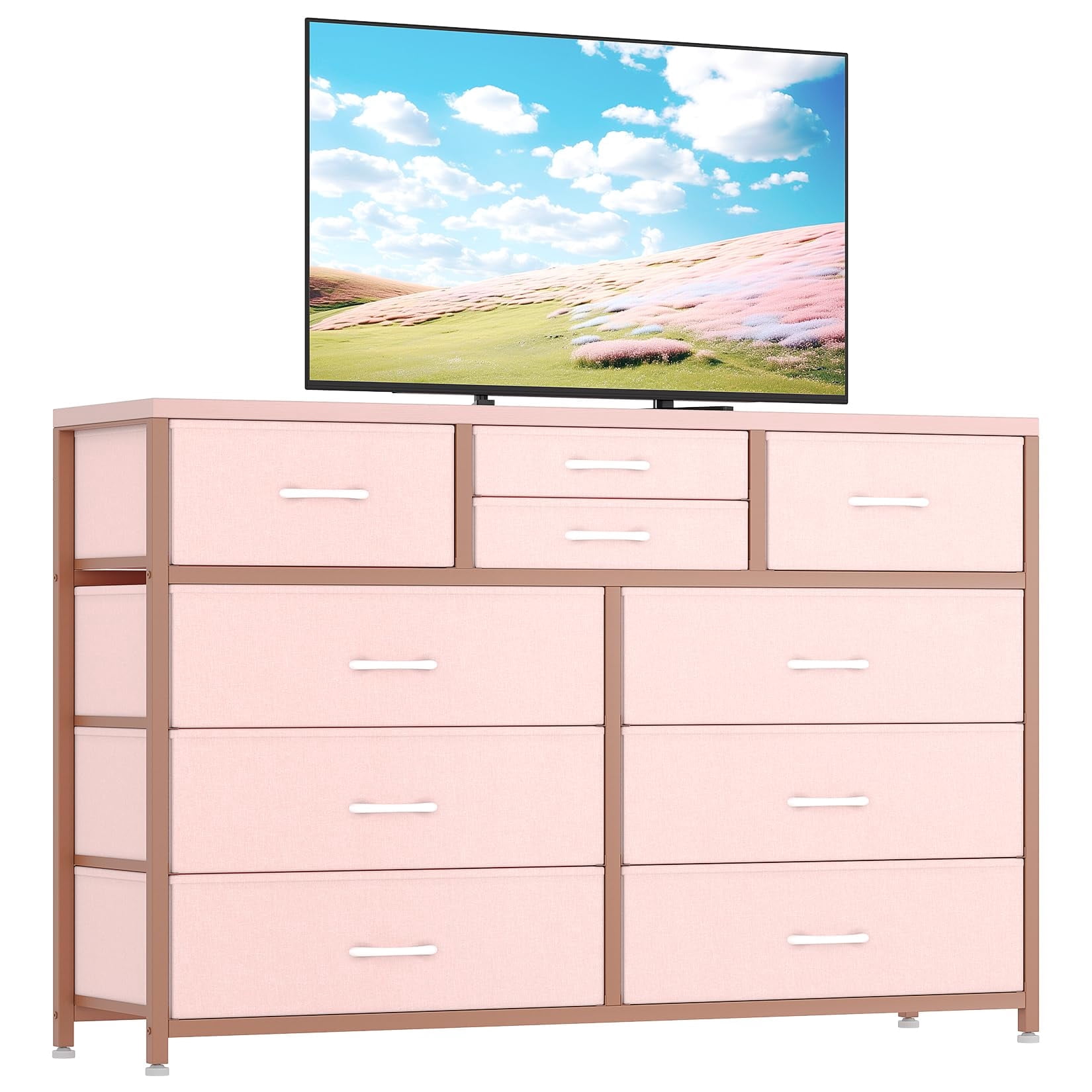 2025 New Dresser TV Stand with 10 Drawers, Media Console Table ...