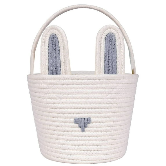 2025 New Easter Basket for Kids – Personalized Bunny Design with Handle, Empty Easter Basket for Girls/Boys, Baby Easter Supplies