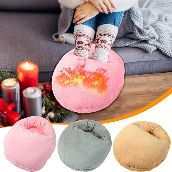 2025 New Electric Heated Foot Warmer with Massage,Vibration and Heating,Soft Plush Fabric & USB Fast Heating Pad for Women and Men,Relieve Foot Pain Soreness