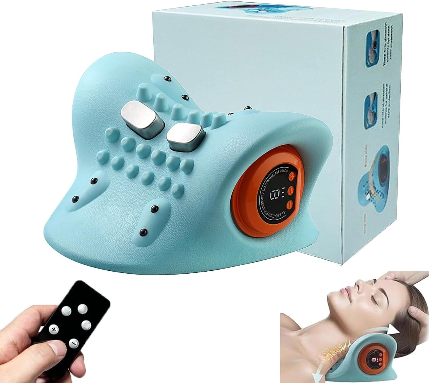 2025 New Electric Neck Massager with 6-Level Massage Intensity Heating and a 26 ° Neck Traction Device for Relieving deep Tissue Pain - Portable
