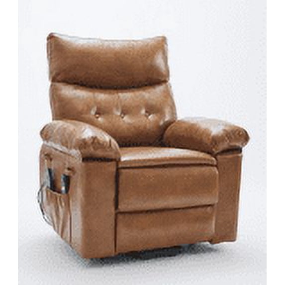 2025 New Electric Recliner Chair - 360° Rocker Swivel Recliner with Heat and Massage, PU Leather Large Power Recliner for Adults, Comfortable Lazy Chair, with Sponge Filling for Living Room