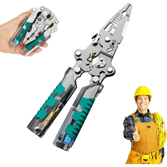 2025 New Electrical Pliers, Folding Stylus Screwdriver Wire Stripper, Upgraded 20-in-1 Multi-function Electrician's Pliers, Can Handle Various Repairs (Upgrade 20 in 1 (with screwdriver))