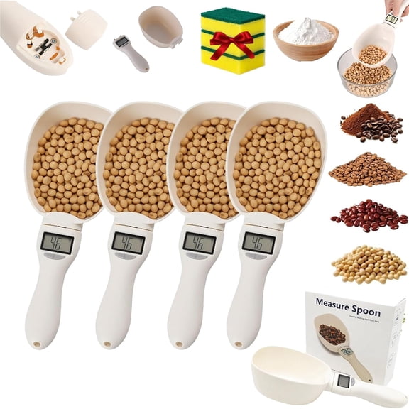 2025 New Electronic Measuring Spoon, Digital Food Scale Scoop for Cooking Baking, Adjustable Smart Measure Cup for Flour, Sugar, Coffee, Pet Food