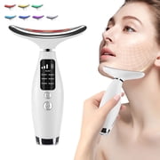 2025 New Face Neck Massager with 7-Color Light Modes for Face Sculpting Skin Care,Tightening,Smoothness, Facial Massager Tool with 7 Modes & 3 Levels for Women at Home,Travel