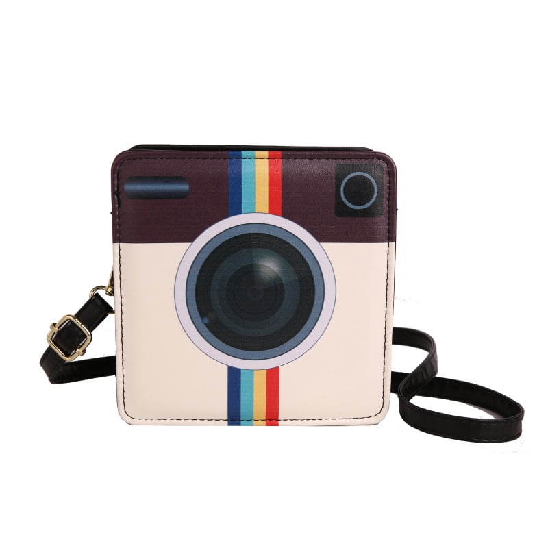 2025 New Fall Trendy Camera Bag for Women, Stylish Niche Color-Block PU Crossbody Bag - Small Vertical Square Shoulder Bag with Zipper Closure for Daily Matching (Black)