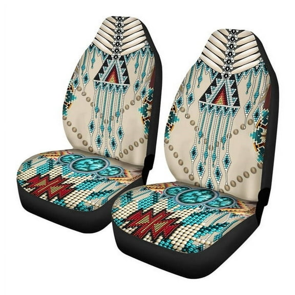 2025 New Fashion Ethnic Tribal Navajo Design Car Seat Covers for Women Car Accessories 2PCS Set Soft Front Seat Protector Cover