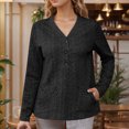 thumbnail image 1 of 2025 New Fashion Plus Size 2024 European And American Fall And Winter New Long-sleeved Knitted Fashion Solid Color T-shirt For Women Long-sleeved V-neck Top/Shirt, 1 of 6