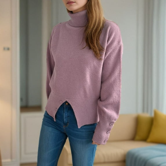 2025 New Fashion Plus Size Women's Loose Knit Sweater Long Sleeve Top/Shirt