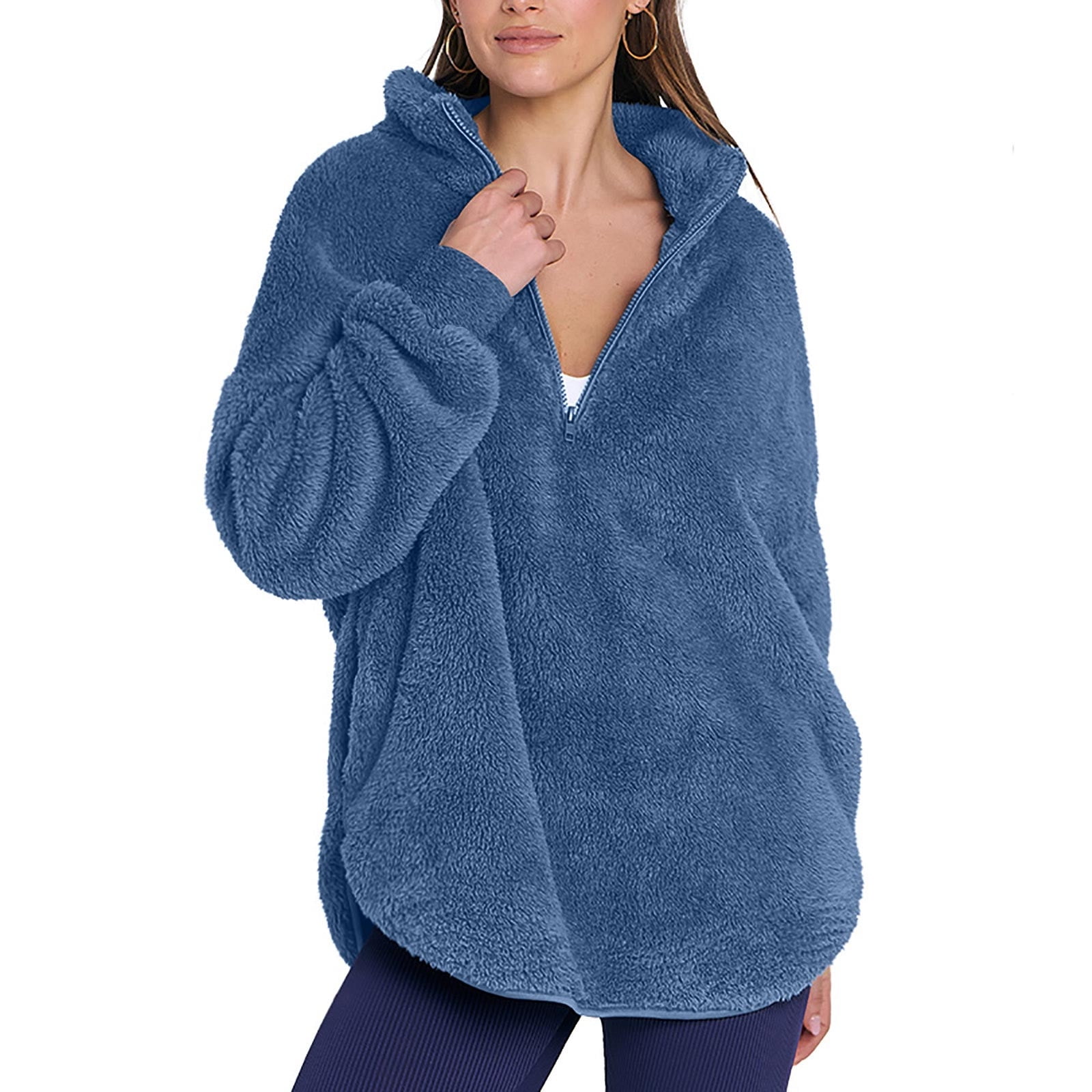 2025 New Fashion Plus Size Women's Round Neck And Winter Loose Solid