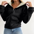 thumbnail image 1 of 2025 New Fashion Plus Size Women's Solid Color Long Sleeved Zipper And Fleece Hooded Sweatshirt Jacket Top, 1 of 9