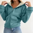 thumbnail image 1 of 2025 New Fashion Plus Size Women's Solid Color Long Sleeved Zipper And Fleece Hooded Sweatshirt Jacket Top, 1 of 9