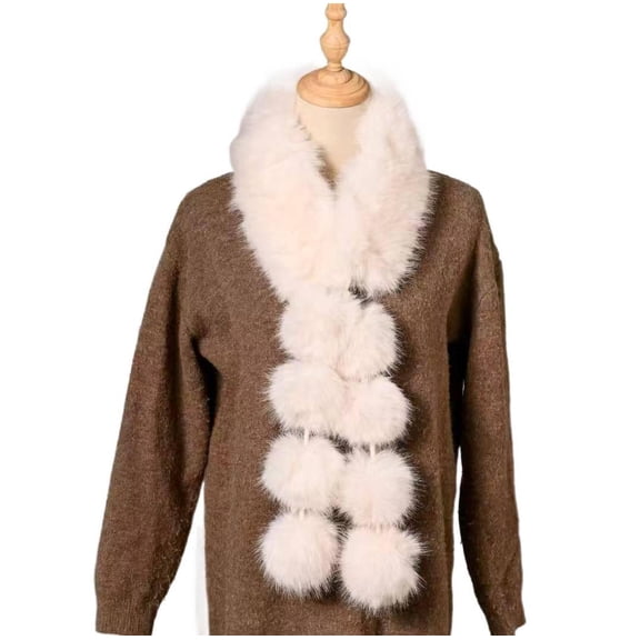 2025 New Fashion Women's Pom-Pom Scarf Shawl Winter Warm High-End Versatile Ladies