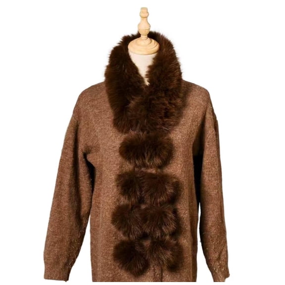 2025 New Fashion Women's Pom-Pom Scarf Shawl Winter Warm High-End Versatile Ladies