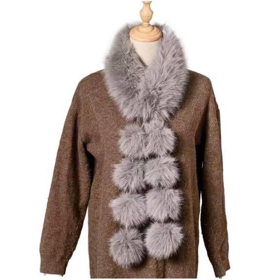 2025 New Fashion Women's Pom-Pom Scarf Shawl Winter Warm High-End Versatile Ladies