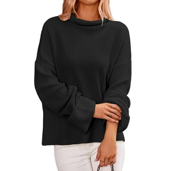 2025 New Fashion Women's Solid Color Long Sleeve Pullover Round Neck Knit Loose Fit Sweater Fall Winter Outfit