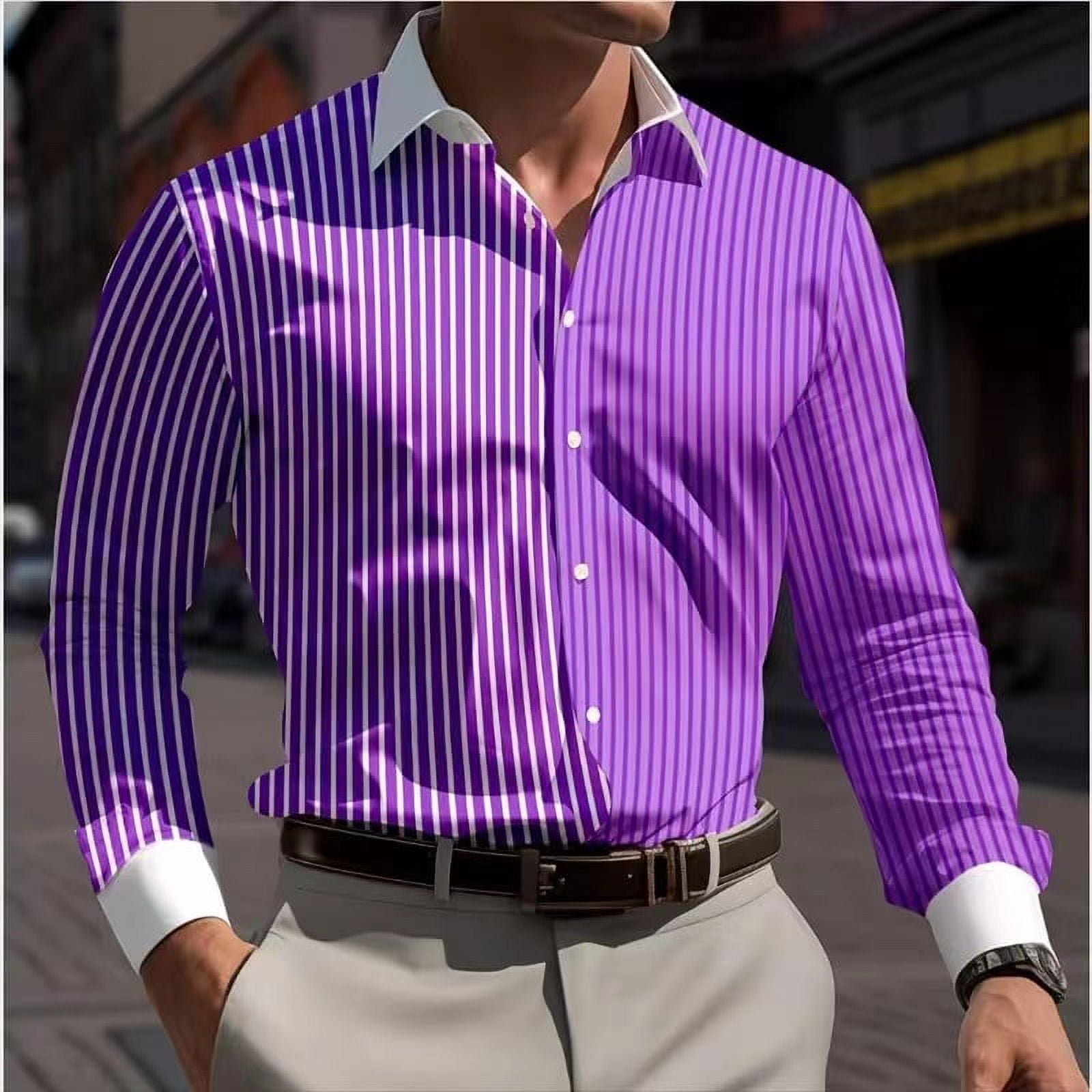 2025 New Fashionable 3D Multiple Stripe Men's Button Collar Shirt