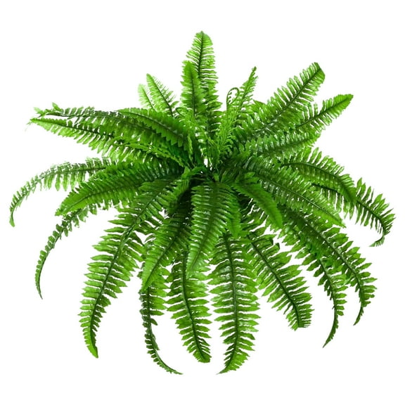 Single Silky Large Artificial Ferns for Outdoors - 21 Fronds Boston Fern Bush, Greenery for Home Decor, Office, Porch - 23.6" Lifelike Ferns Indoor Outdoor Use (2025 Style)