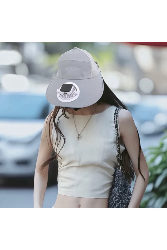2025 New Fishing Hat, Solar-Powered Cooling Hat, Sun Visor Hat with Fan for Women Solar Rechargeable, Wide Brim Fishing Cap, Solar Powered Outdoor Fishing Hat, Wide Brim Sun Hat