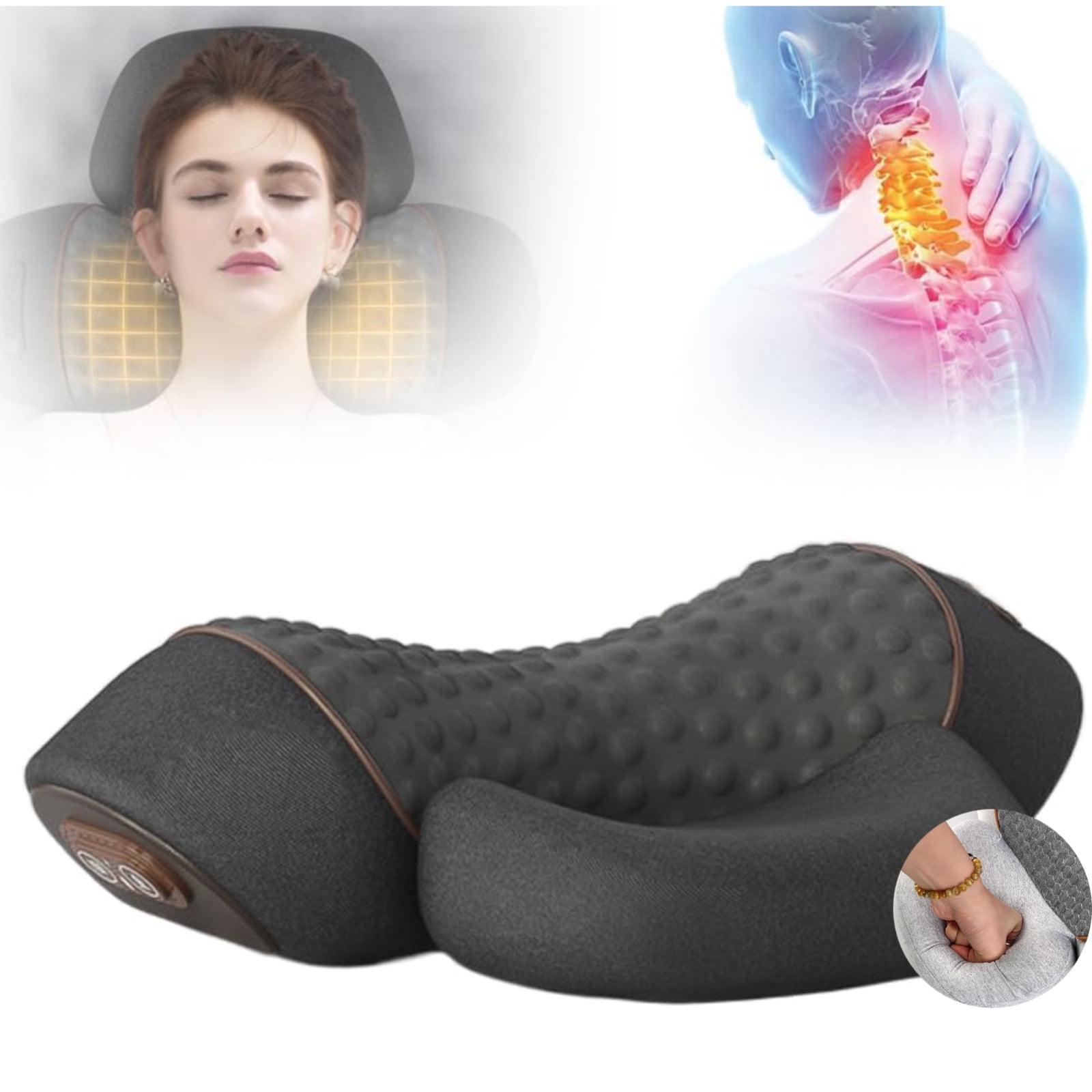 Customer reviews for 2025 New FisioRest 3-in-1 Neck Massager - Cervical  Pillow with Heat, Traction & Vibration for Travel Use Gray
