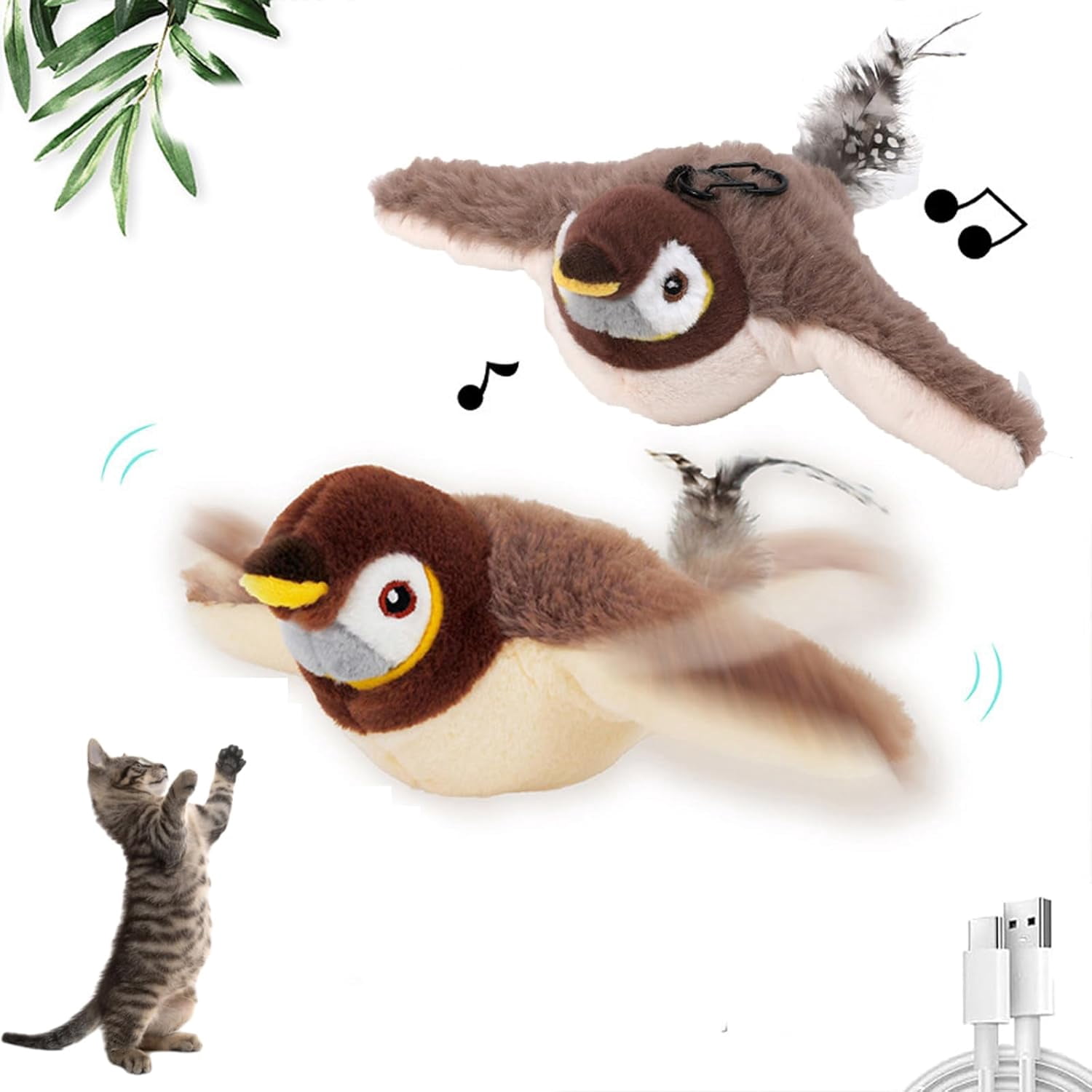 2025 New Flying Bird Cat Toy Interactive Chirping Bird Cat Toy 2025 new flying bird cat toy interactive chirping bird cat toy
