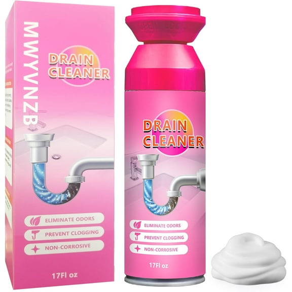 2025 New Foaming Drain Cleaner And Deodorizer, Kitchen Sink Cleaner Foam, Drain Clog Remover, Bathroom Sink Drains Cleaners Foam for Kitchen Sinks, Shower Drains, Tubs (1pcs)