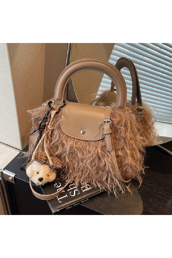 2025 New Furry Commuting Shoulder Bag Fashionable Single Shoulder Crossbody Small Bag