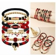 thumbnail image 1 of 2025 New Game Day Bracelets Set for Women Men Football Bracelets Stack Beaded Stretch Clay Beaded Stretch Bracelets Stackable Sports Charm Bracelet Jewelry Accessories - (F), 1 of 9