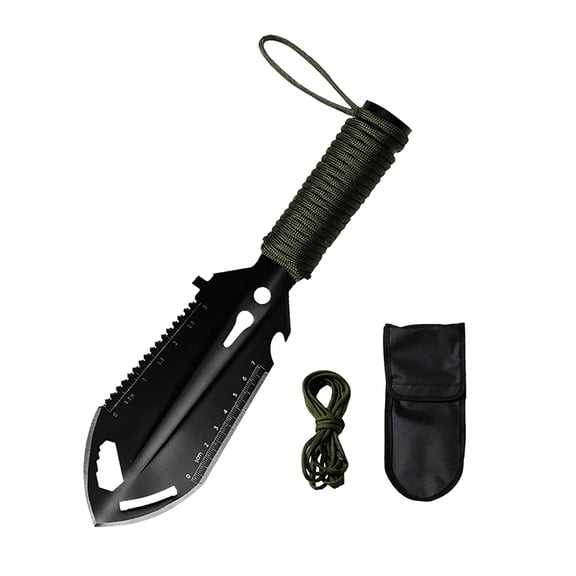 2025 New Garden Trowel Hand Tool, Backpacking Trowel Ultralight, Camping Shovel with Carrying Pouch for Hiking, Digging, Metal Detecting, Gardening Multitool, Black