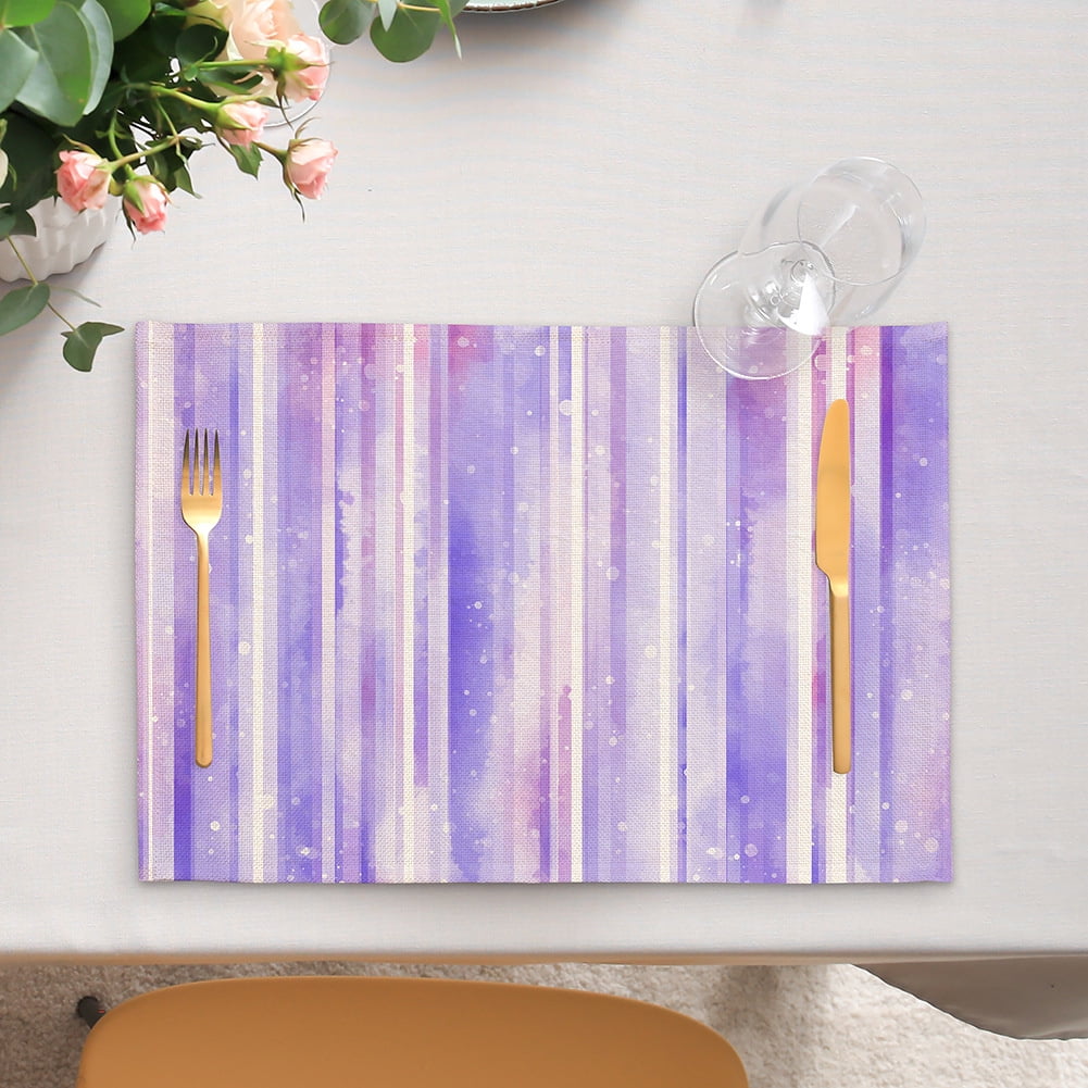 2025 New Geometric Purple Kitchen Placemat Graffiti Non-Slip Heat ...