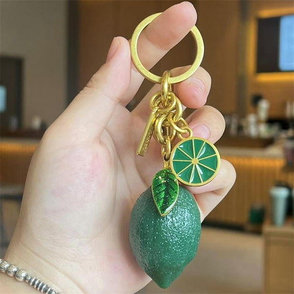 2025 New Gilt Lemon Keychain Bag Pendant Keychain Fashionable Personalized Bag Pendant Key Ring Accessories Bag Chain