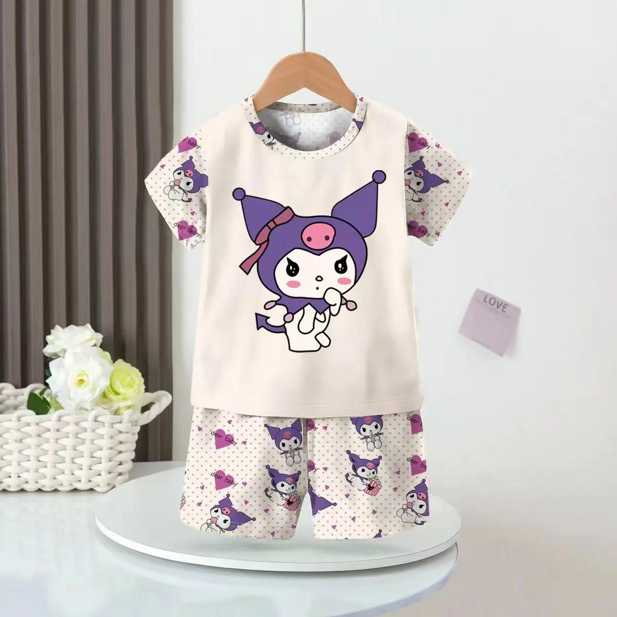 2025 New Girls Pajamas Spring Summer Short Sleeve Thin and Breathable ...