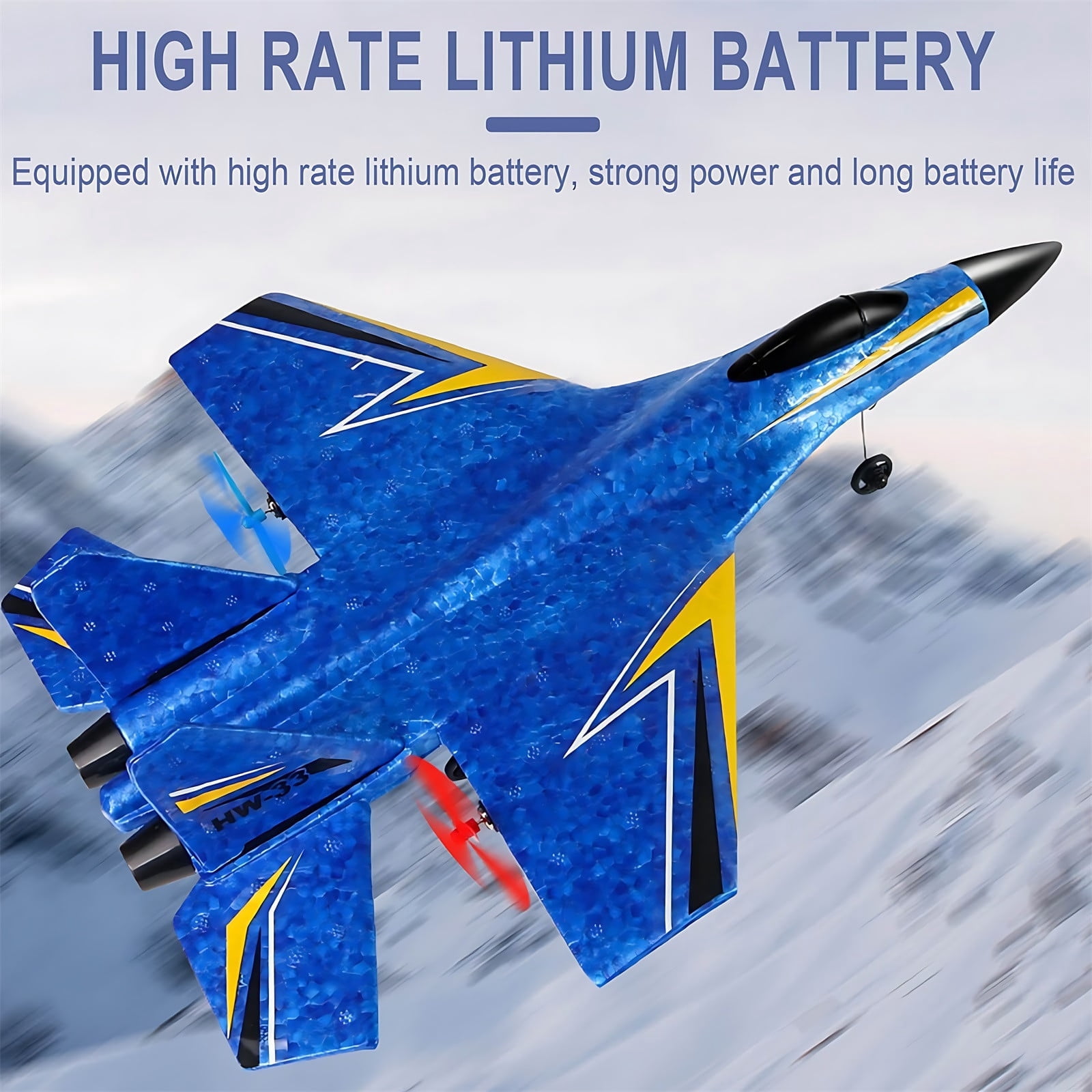2025 New Gliders Airplane, Upgrade RC Plane Remote Control Glider Airplanes 2.4 GHZ, Collision Nose RC Plane  with Lights for Age 8-10 Years Old and Beginners (Blue)