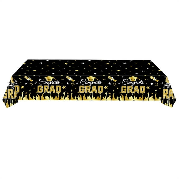 2025 New Grad Graduation Season Tablecloth Disposable Tablecloth School Decoration Graduation Season Decoration Disposable Table Covers Plastic Cloth Tablecover for College High School Class