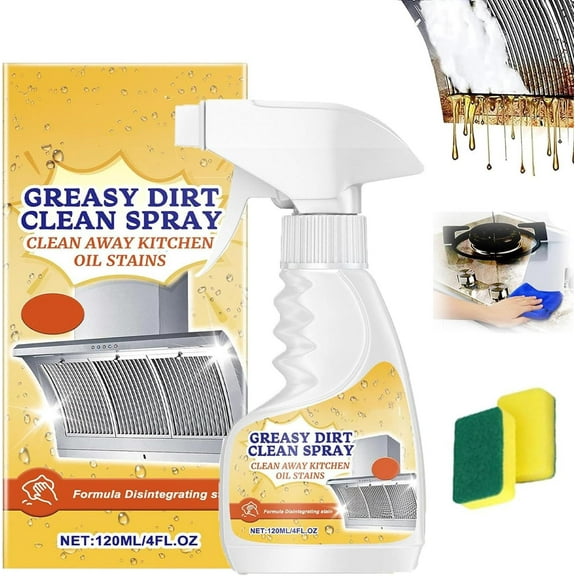 2025 New Greasy Dirt Clean Spray, Multifunctional Powerful Kitchen Foam Cleaner, Fast Foaming and Stain Removing, Heavy Oil Stain Cleaner Kitchen for Oven, Stove, Range Hood