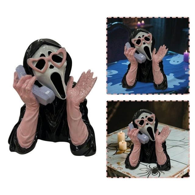 2025 New Halloween Ghoulish Girl Scream Ghost on Phone Pink/Black Laugh ...