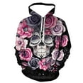 thumbnail image 1 of 2025 New Halloween Skull Men's Pullover 3D Printing Couple Sweater Loose Sports Hooded Halloween, 1 of 5