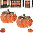 thumbnail image 1 of 2025 New Handmade Fall Pumpkin Wreath, 2 Styles Farmhouse Pumpkin Wreath for Front Door with Bows and Berries, Halloween Autumn Wreaths for Halloween and Thanksgiving Decor, 1 of 7