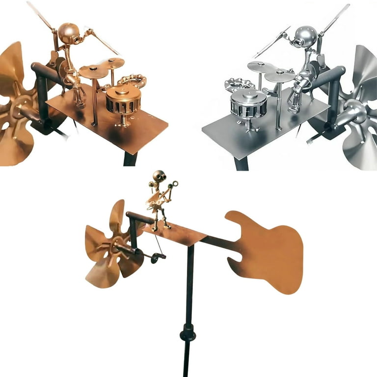 2025 New Handmade Metal Guitar Windmill Garden Decoration